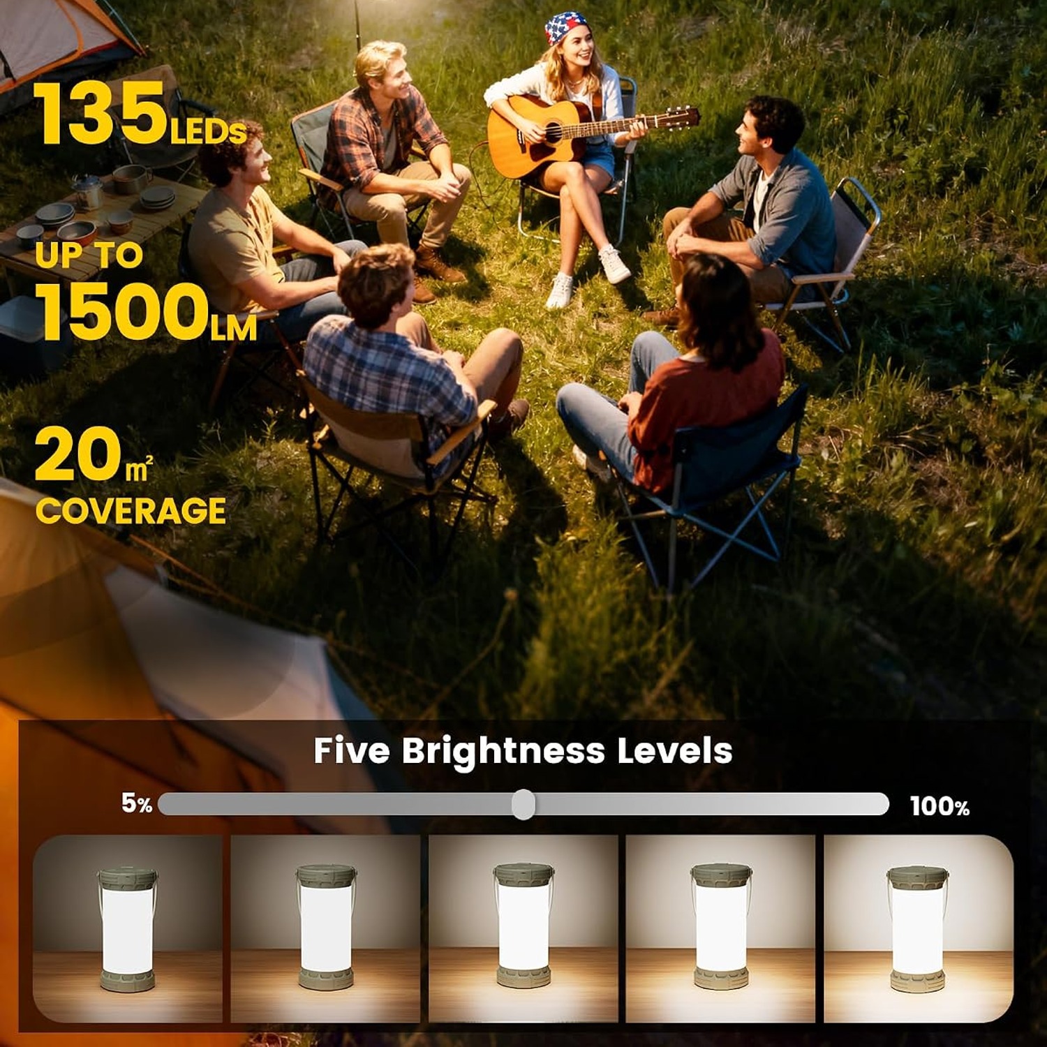 Glocusent C12 Rechargeable Camping Lantern